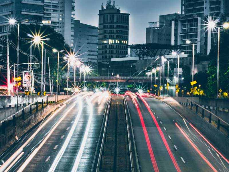 Busy Highway at Night Busy Highway at Night